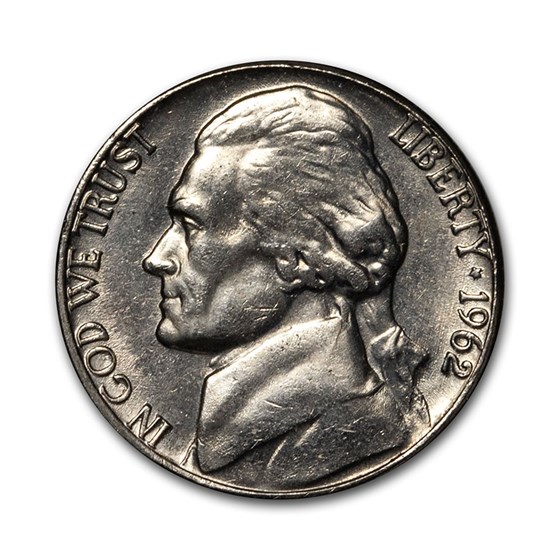 1962 Jefferson Nickel 40-Coin Roll BU 1962 Jefferson Nickel 40-Coin Roll BU